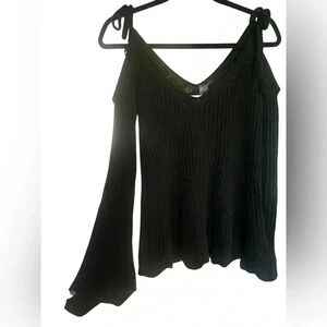 NWT American Rag Open Shoulder Bell Sleeve Knit Sweater